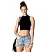 Zeagoo Women's High-elastic Vest High Collar Bodycon Crop