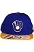 New Era Throwback Change Up Milwaukee Brewers Snapback Hat Blue. Size: