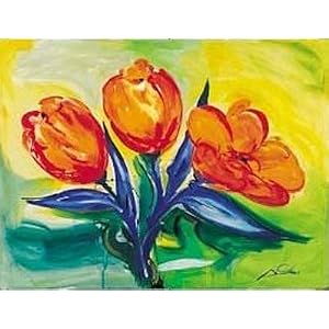 Orange Tulips Art Poster PRINT Alfred Gockel 16x12