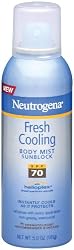 Neutrogena Fresh Cooling Body Mist Sunblock, SPF 70, 5 Ounce