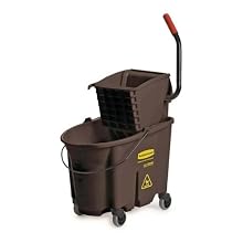 Rubbermaid Commercial FG758088 WaveBrake Side Press Combo High-Performance Mopping System, 35 qt Capacity, 20.1" Length x 15.7" Width x 36.5" Height, Brown