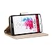 GMYLE LG G3 Case, Wallet Case Classic for LG G3 - Champagne Gold Natural Silk Pattern PU Leather Slim Stand Case Cover (Not Fit for LG G3 S, Beat and Vigor)
