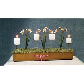 32 Large Metal Home D�cor Rustic Narcissus Pillar Candle Box Flower Centerpiece by Tripact Inc