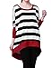 Allegra K Women Boat Neck Batwing Tops Stripe Oversize T Shirts
