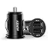Aukey 4.8A / 24W Dual USB Car Charger Adapter for iPhone6S/6S Plus/6Plus/6,Samsung Galaxy,Google Nexus,LG,HTC,Motorola and more (The Smallest but Most Powerful Car Charger in the World) - Black