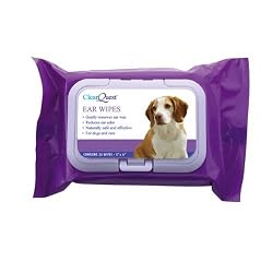 ClearQuest Dog and Cat Ear Wipes, 25-Pack