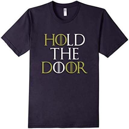 Men's Hold The Door T-Shirt - 100 Percent Cotton - Fitted Medium Navy