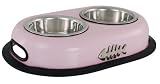 DELUXE PINK DOUBLE 8oz CAT BOWL / DISH