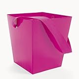 HOT PINK CARDBOARD BUCKET RIBBON HANDLE (6 PIECES)