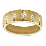 Men's Diamond Ring - Men's 18k Yellow Gold, Bezel-Set Diamond Ring (0.5 ct. tw. / G Color / VS1-VS2 Clarity) - 8