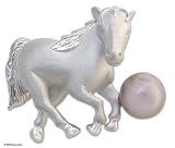 Pearl brooch, 'Soccer Horse' 1.2 W 1 L