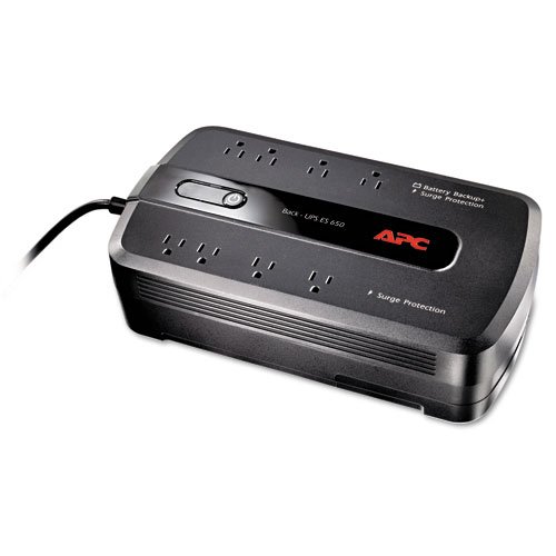 APC® Back-UPS ES 650 Battery Backup System, Eight-Outlet, 650 Volt-Amps