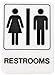 Hy-Ko D-23 RESTROOMS Info Graphic Plastic Sign, 5