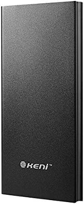 Keni 10500mah Aluminium Ultra-slim Portable Charger, High Capacity Power Bank with 2-USB Output,for iPhone, iPad &amp; Samsung Galaxy &amp; More - Black