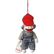 Sock Monkey Farmer Ornament