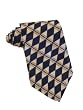 The Custom Shop Shirtmakers 100% Imported Silk Hand Tailored Navy & Gold Men's Necktie