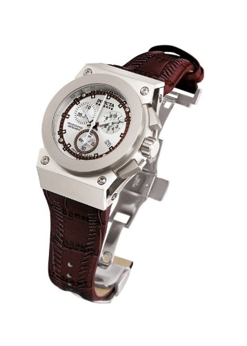 Invicta Akula Reserve 5682 Chronograph Sapphire Silver Dial Stainless Steel Plating Leather Band Women Watch