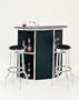 3 Piece Black With Chrome Accents Bar Unit