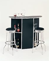 Black bar unit with chrome accents