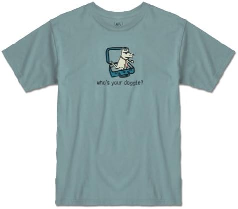 Who's Your Doggie Men's T-Shirt. Bark Out to Dog Dads - Ice Blue - Small