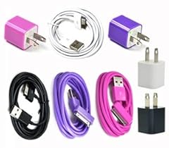 Bluecell Black/white/purple/hot pink AC US Wall Charger + 6 ft feet USB Sync Data Cable for Iphone 4/4S/3g/3gs Ipod
