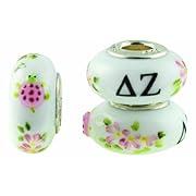 Delta Zeta Sorority Hand Painted Fenton Glass Bead