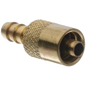 Male Luer Lock Fitting to Tube Brass Tube ID 3/16" .205" Barb OD