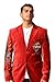 Ed Hardy Men's Velvet Jacket EHM1006-red