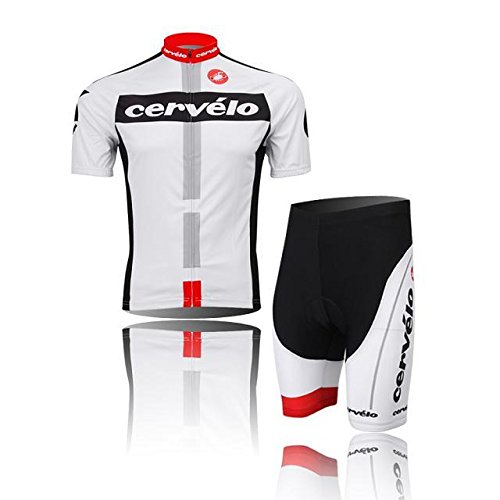 JOYOU 2014 NEW White CERVELO Cycling Jersey Bicycle Short Sleeve Jersey Jacket Comfortable Breathable Shirts Tops