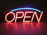 LED Electronic Open Sign with Both On & Off & Flash/No Flash switches ; speed control dial; and 3-year warranty