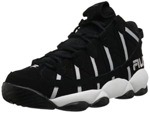Fila Men's Spaghetti Basketball Shoe,Black/White/Metallic Silver,10.5 M US