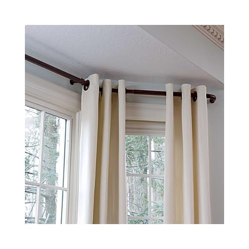 Rods for bay windows Bay window curtain rod, Bay window treatments, Home