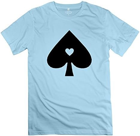 Cool Hearted SpadeVector Design Tshirt Man's Crew-Neck Tshirt SkyBlue Size XS