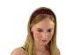 Skinny Headband, Delicate Red Leaves and Vine Over Black, Gorgeous Fabric Headband