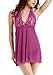 Adorneve Deep V-neck Halter Transparent Lace Sexy Lingerie Underwear Sleepwear