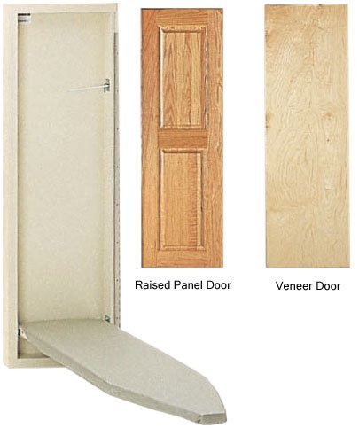Standard Iron-A-Way Wall Ironing Board Oak Raised Panel Door