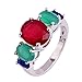 Psiroy 925 Sterling Silver Plated Filled 5 Stone Engagement Ring Band Size 10