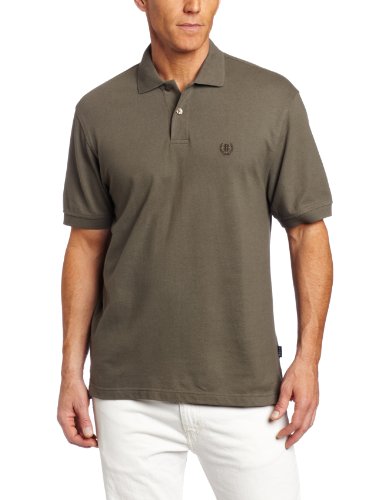 IZOD Men's Short Sleeve Basic Solid Two Button Pique Polo