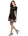 Floerns Women's Casual Half Sleeve Embroidered Flare Dress