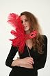 Black Silver or Red Glitter Masks Costume Mardi Gras Feather Mask With Stick