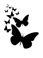 Ambiance Live Vinilo Decorativo Cloud of butterflies walls Negro