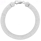Sterling Silver Five-Row Shot Bead Chain Bracelet, 8