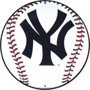 new york yankees 12" circlular metal sign