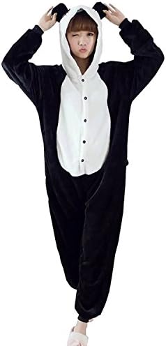 LATUD Women's Men's Panda Hoodie Flannel Hoodie Onesie Pajamas Loungewear