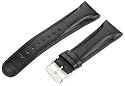 Just Bling JB-24D-SILV-BLK 24-mm Genuine Black Crocodile Pattern Buckle Leather Band Watch Strap