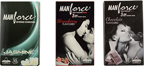 Manforce Chocolate Condom 10S + Strawberry Condom 10S + Jasmine Condom 10S ( Combo Of 3)