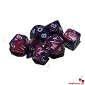 Big Cherry Poly Dice Set, MINI, Toxic Purple, 7 Polyhedron Dice D4 D6 D8 D10 D12 D20 D00