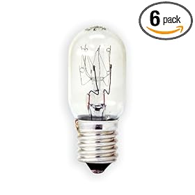 GE 10692-6 T7 Intermediate Base Incandescent Light Bulb, 25-Watt; Appliance, 6-Pack by General Electric