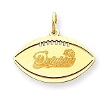 14K Miami Dolphins Large Dolphins Cut-Out Football Charm