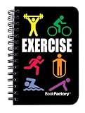 BookFactory® Exercise Journal / Mini Exercise Diary / Fitness Notebook / Exercise Log Book, 120 pages - 3 1/2
